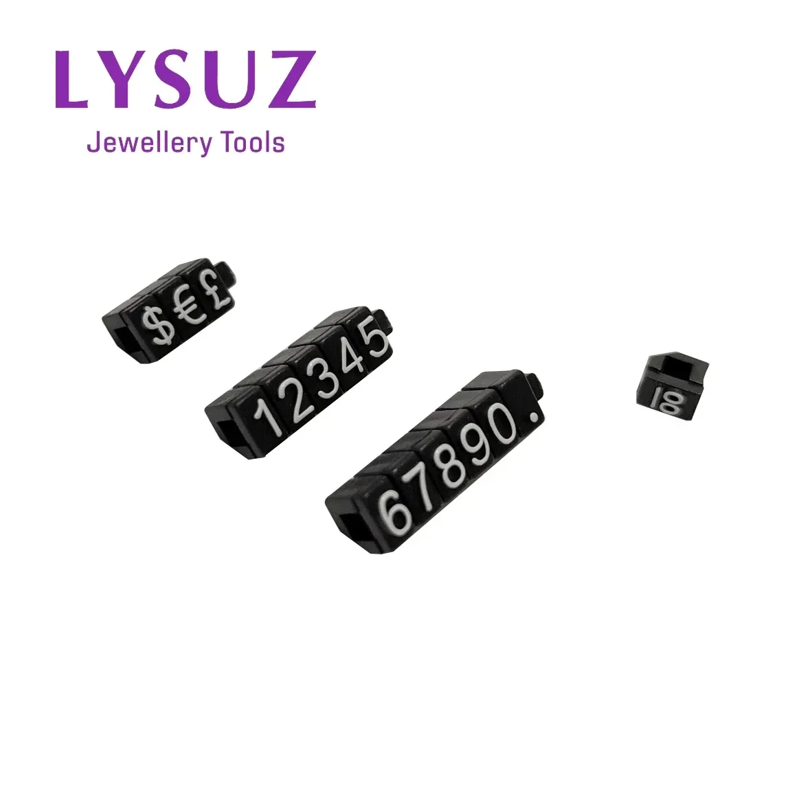 Jewelry Number Price Tag Set Store Display Plastic Dollar Euro Pound Retail Shop Clothes Phone Laptop Showcase Counter 3x5mm