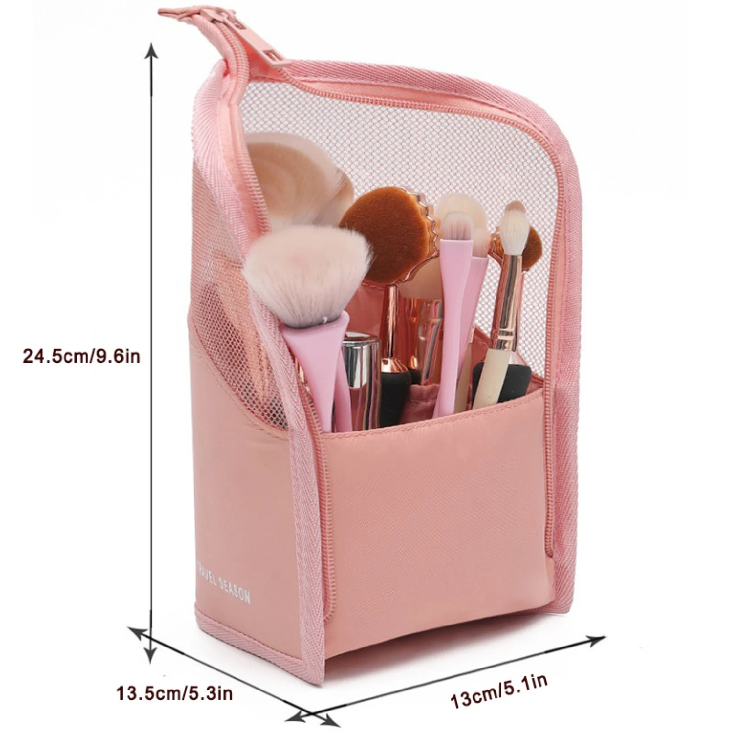 Borsa organizer per pennelli per trucco da donna 1 pezzo, porta pennelli per trucco stand-up portatile ad alta capacità