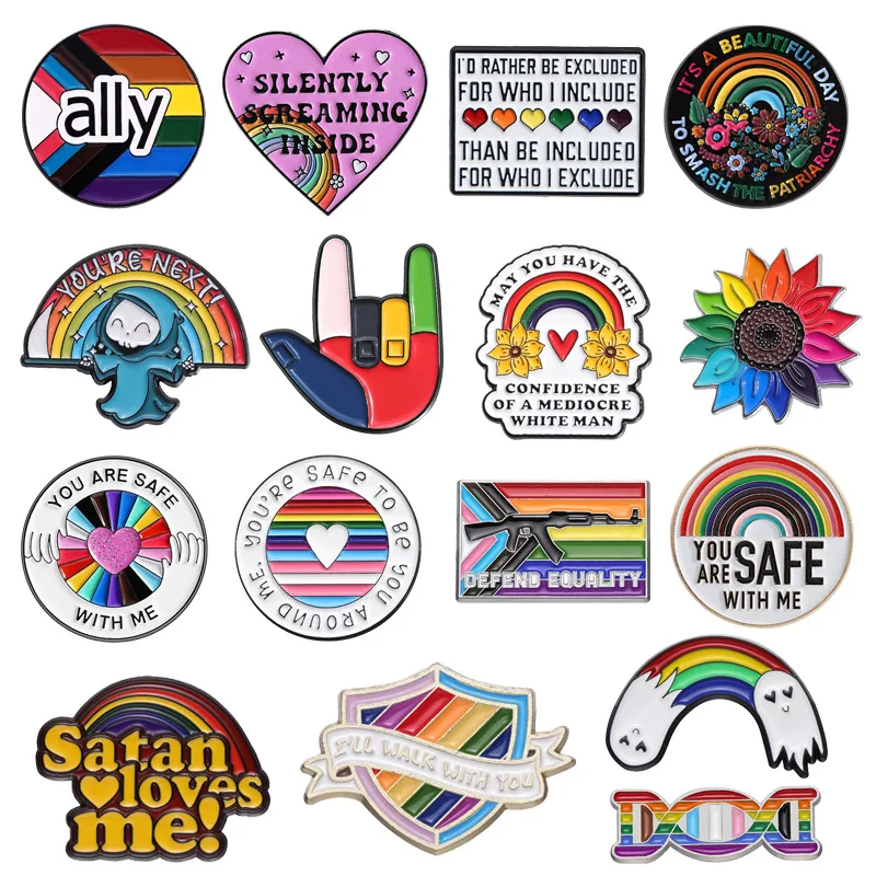 Broche de alfiler esmaltado mágico de amor de paz irregular, insignia de dibujos animados para estuche, bolsos, pantalones vaqueros, sudaderas con capucha, Pin de solapa vaquero, joyería, regalo unisex