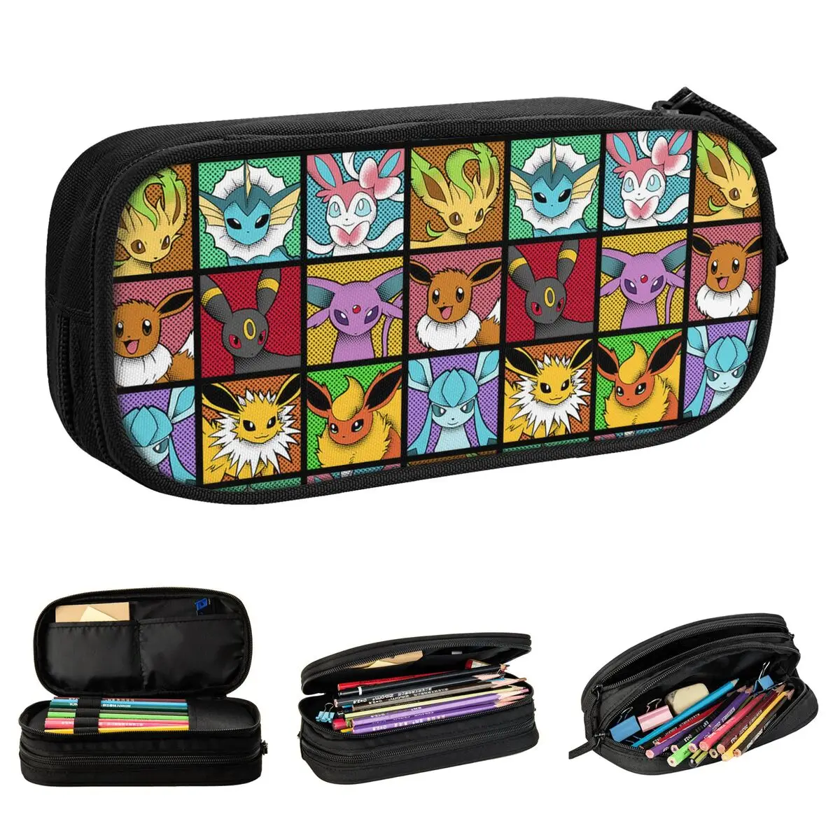 Pop Eeveelutions Eevees Japan Anime Kawaii Pencil Cases Lovely  Pen Box Bag for Student School Supplies Cosmetic Pencilcases