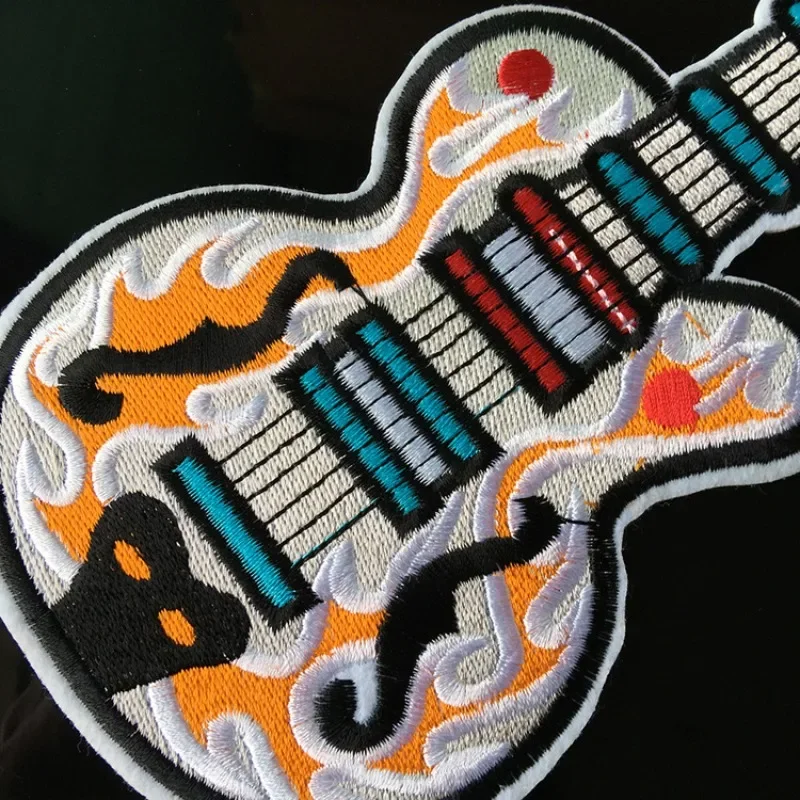Guitar Cloth Sticker Adhesive Embroidery Clothing Shoes and Hats Accessories DIY Discount Wholesale Embroidery Patches Sewing