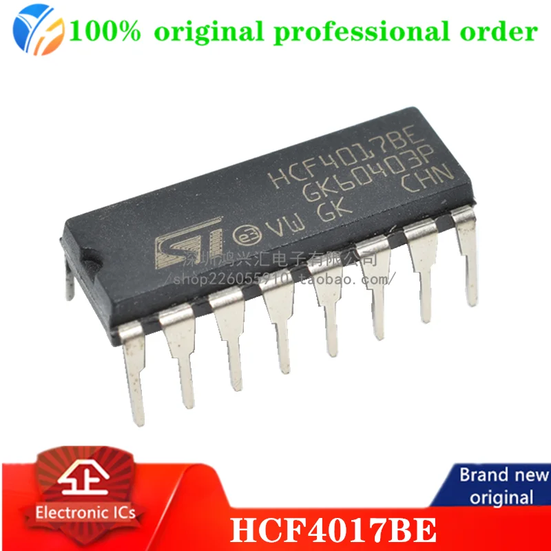 100% original HCF4017BE Counter/Divider Single 5-Bit Decade UP 16-Pin PDIP Tube