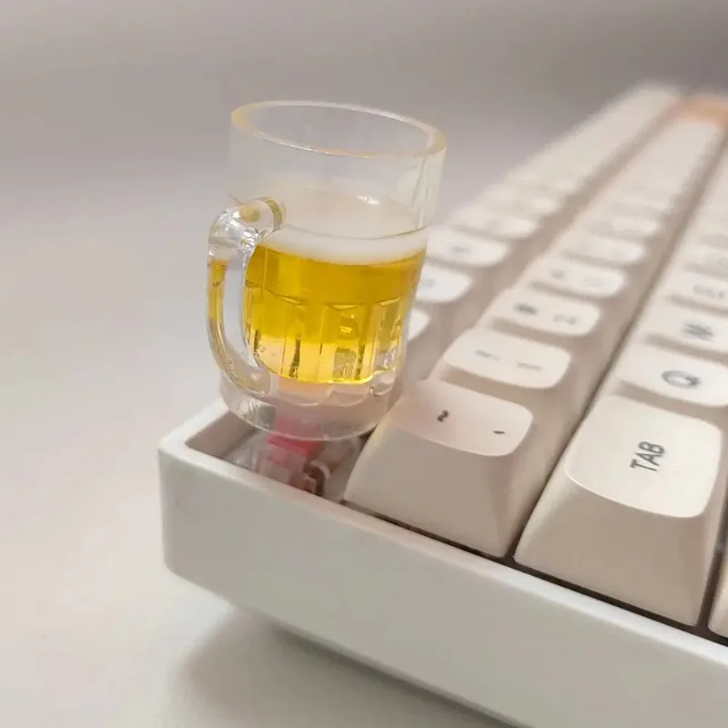 3D Draft Beer Shaped Keycaps Creative Light Transmission Single Decorative Keycap For Mechanical Keyboard