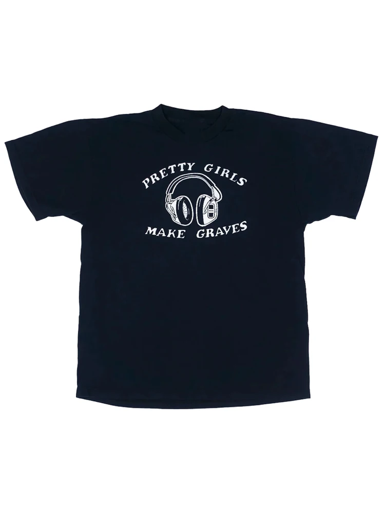 Pretty Girls Make Graves Music Earphone Graphic T-Shirt Short Sleeve Singer Theme Cotton Youth Fashion Casual Summer Top