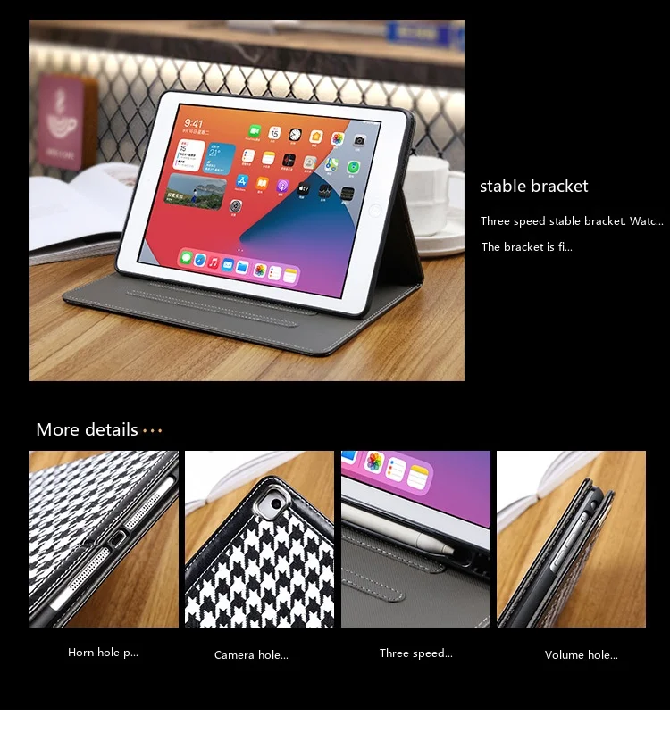 Für iPad Mini Air Pro 11 10,9 10,5 10,2 9,7 Zoll TPU-Lederhülle mit Schlaf-/Aufwachfunktion und Stifthalter – Detail 5