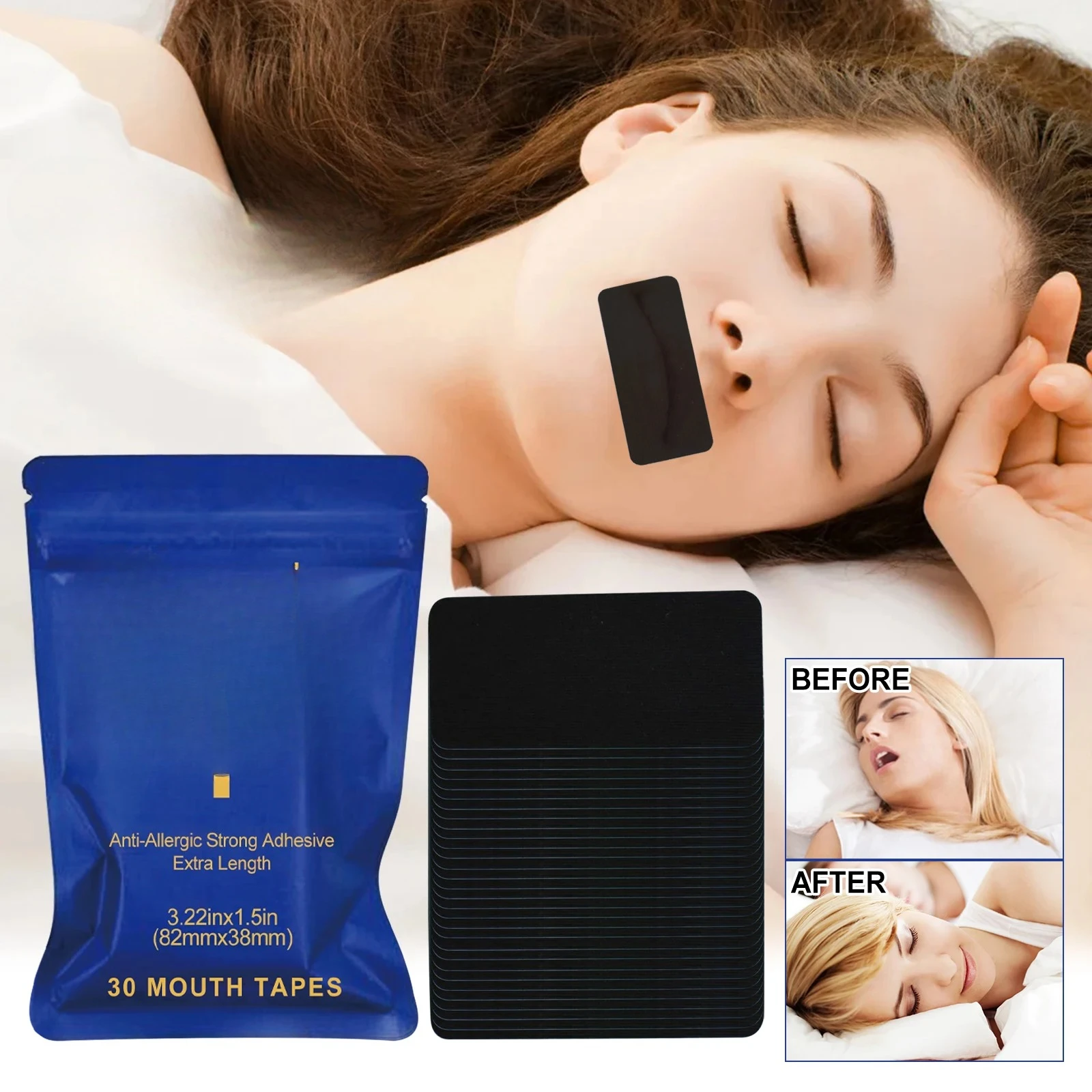 

Mouth Tape Breathing Correction Sleeping Keep Mouth Close Stop Snoring Aid Reduce Dry Mouth Promote Nose Breathing
