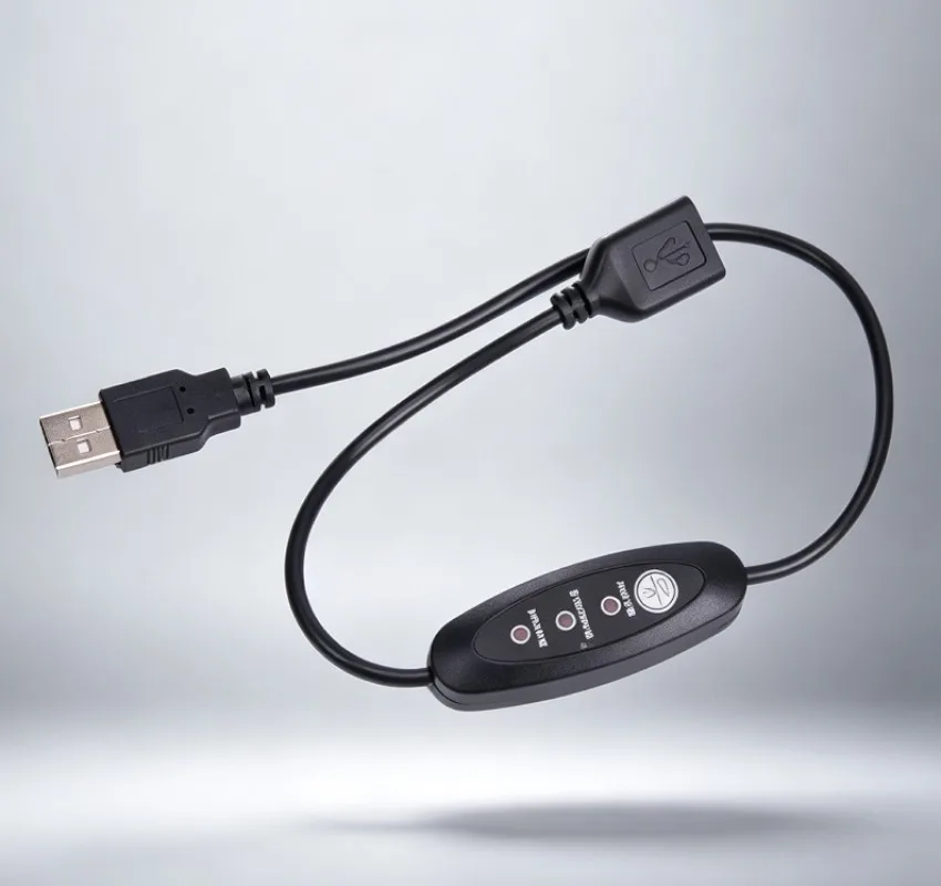 USB 5V-12V Temperature Controller, 24W 3-Speed Adjustable Heater Thermostat with 30-Min Timer