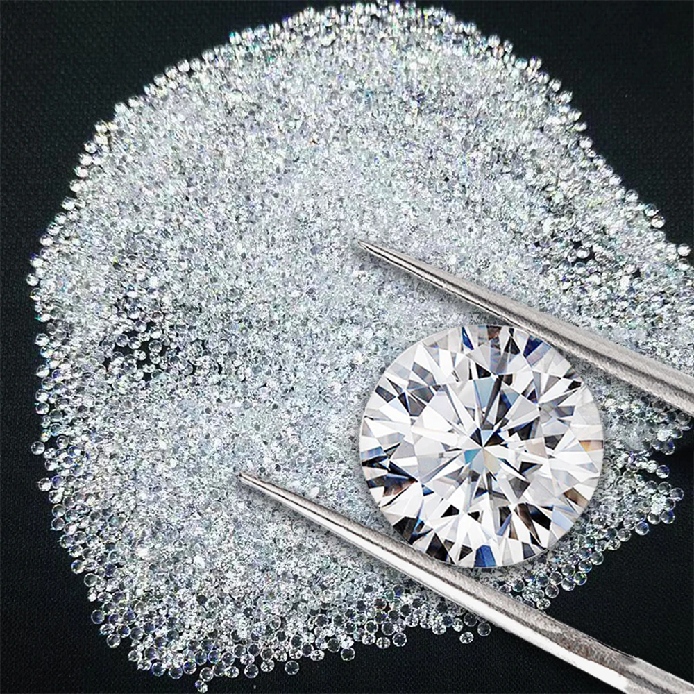 Wholesale 10pcs To 1000pcs Pack AAAAA 0.9mm To 8mm Size Bulk White Zircon Stones Round Cut Zirconia Gems for Jewelry Diy Making