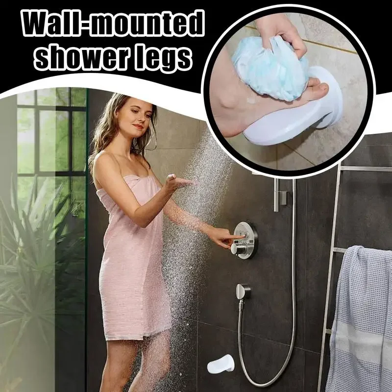 Shower Foot Rest Suction Cup PVC Footstool For Bath Compact Design Wall Mounted Leg Support Footstool