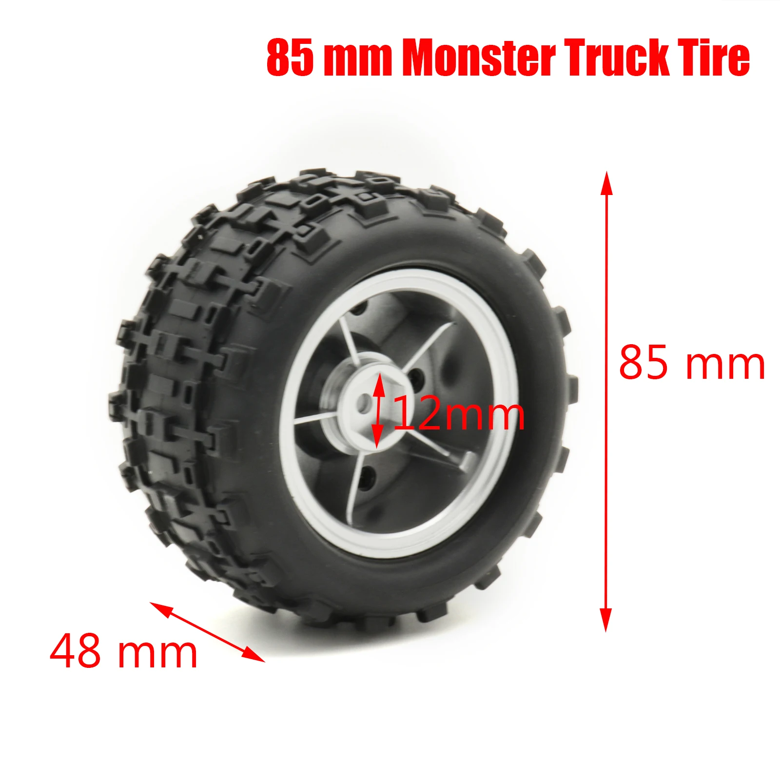 4PCS 12mm Hex RC Monster Truck Tires with Foam Inserts Parts for MJX Hyper Go 14209 14210 RC Car Off-Road Ready (85/90 mm)