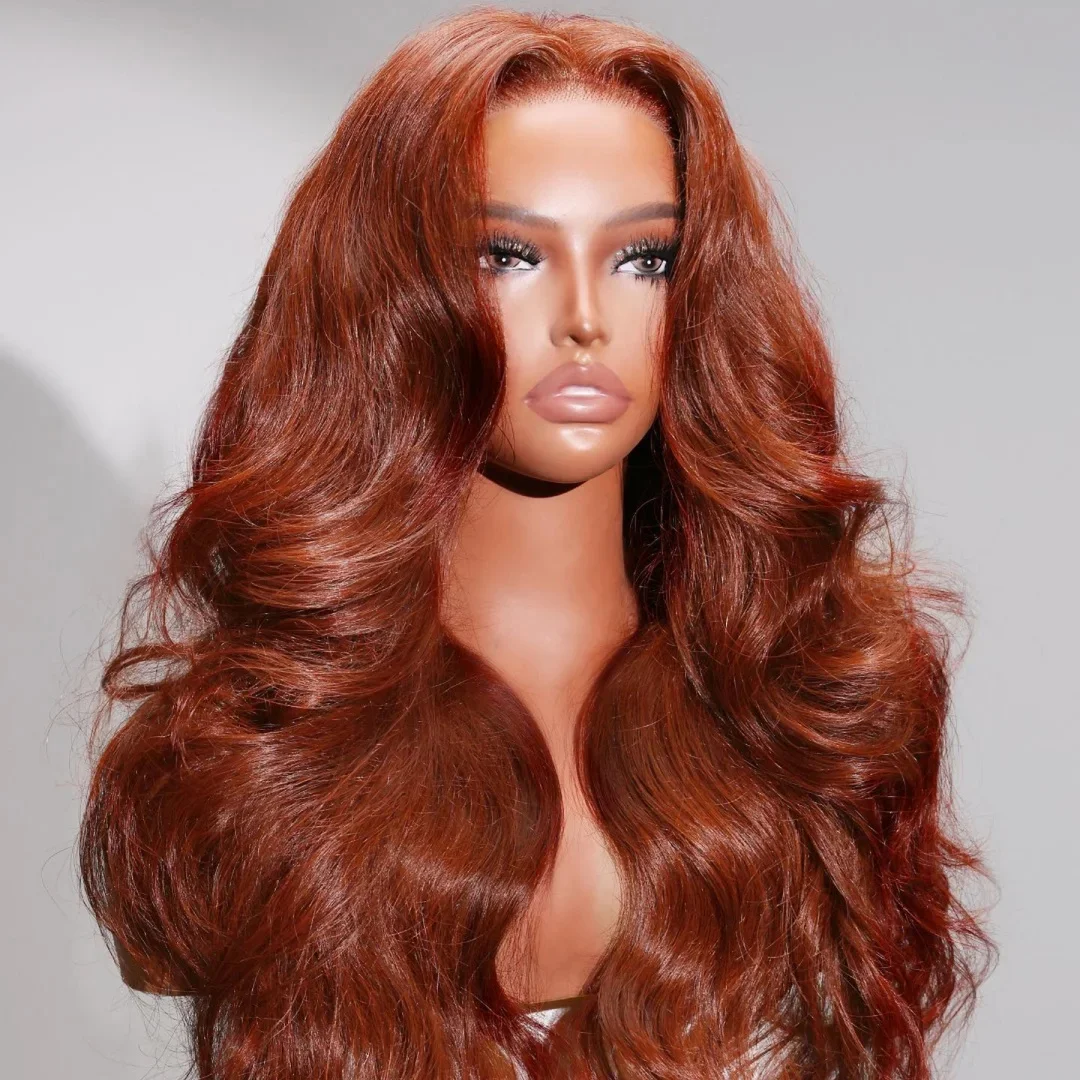 البني المحمر الجسم موجة HD شعر مستعار الدانتيل 13x6 الشعر البشري قبل قطعها الأحمر البني 13x4 الدانتيل شعر مستعار أمامي خصلات الشعر المستعار الإنسان البرازيلي