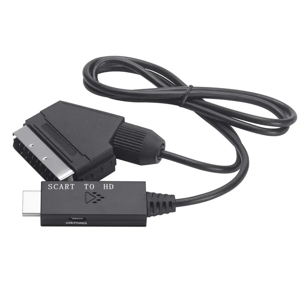 Scart To Hdmi-compatible Converter Cable Audio Video Adapter Conversion Cable 1m For Hdtv Stb Vhs Dvd