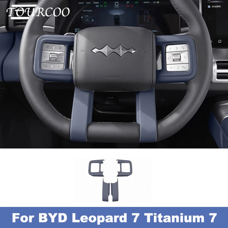 

Для BYD Leopard 7 Titanium 7 2025 2026 автомобильная отделка рулевого колеса, декоративные наклейки, панель рулевого колеса, рамка, накладка на панель