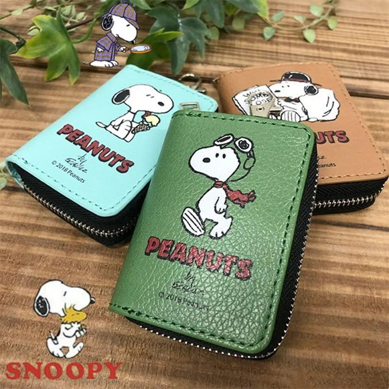 Japanese Snoopy Cartoon Key Chain Car Key Bag Pendant Anime Coin Purse School Bag Decoration Cute Leather Backpack Phone Hanger