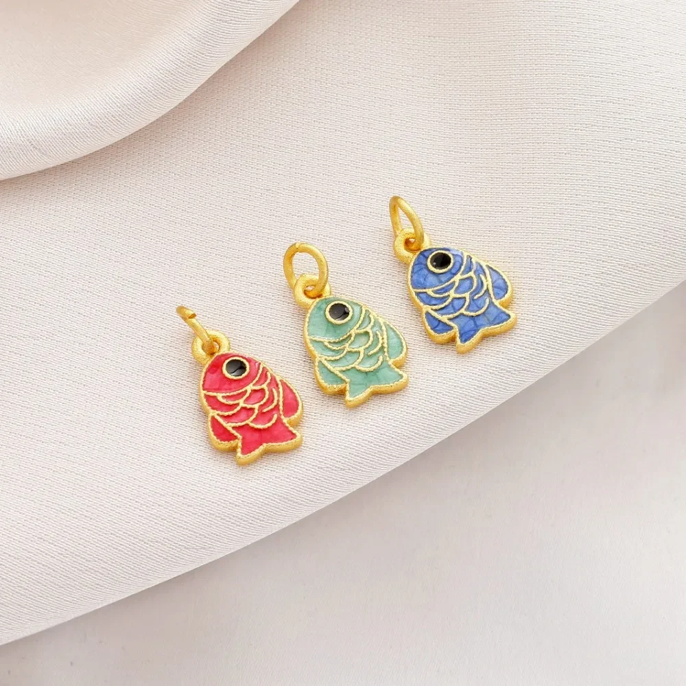 Sand Gold Dripping Oil Roasted Blue Clownfish Nemo Pendant DIY Bracelet Necklace Pendant Ear Hanging Jewelry Accessories