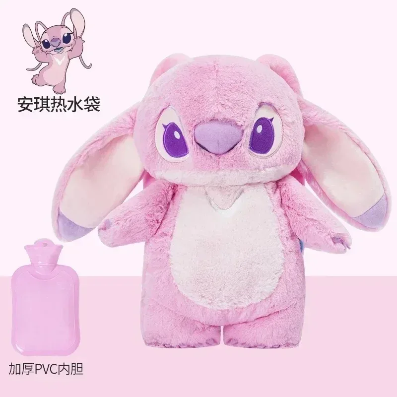 Stitch Angel Lotso Plush Hand Warm Bottle Hot Water Bottles Kawaii Soft Winter Portable Warm Hand Bag Anime Toys Christmas Gift