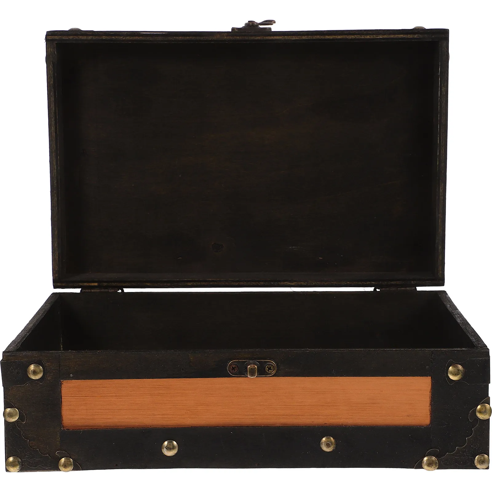 

Vintage Wooden Storage Box Lockable Decorative Keepsake Trunk for Wedding Card Souvenirs Creative Desktop Treasure Chest Home