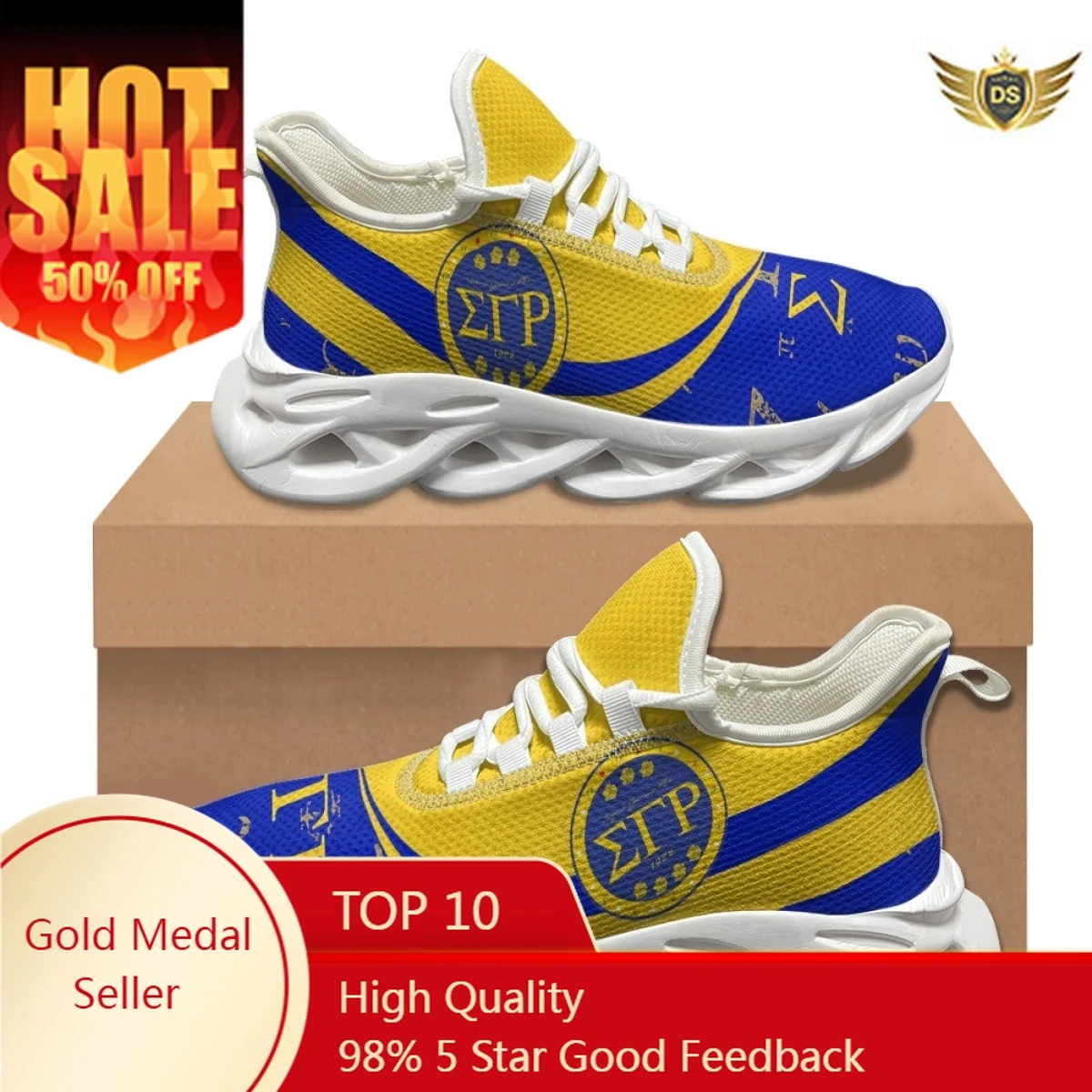 

Sigma Gamma Rho Design Casual Breathable Flat Shoes Comfortable Lightweight Mesh Sneakers New Popular Lace Up Vulcanized Shoes