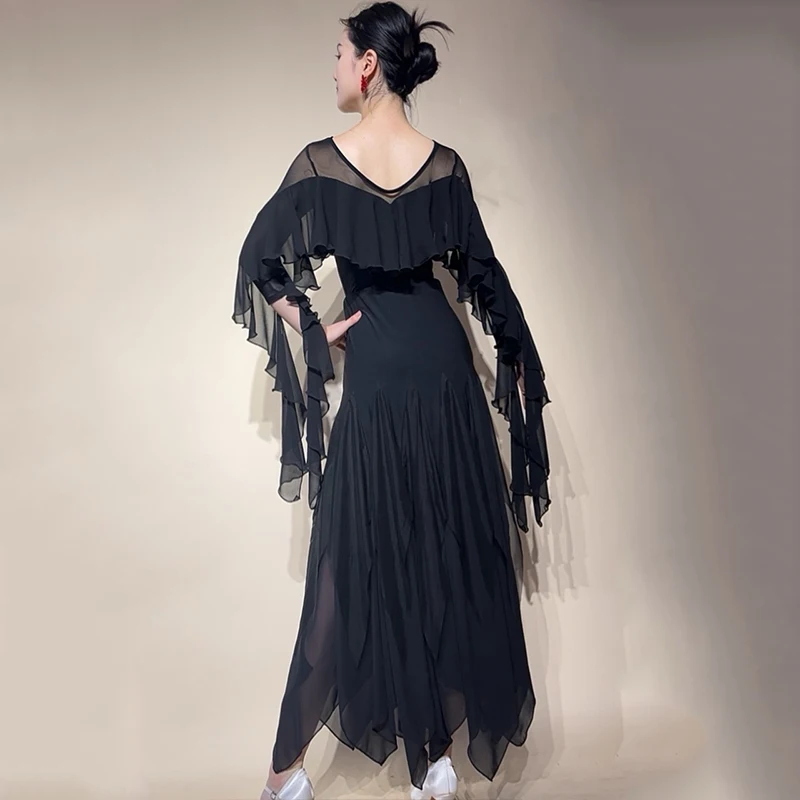 2025 ดอกไม้หรูหรา Ballroom Dance Tops ผู้หญิงบอดี้สูท Waltz Dance เสื้อผ้าคลับ Latin Salsa Dance เสื้อผ้า BL15997