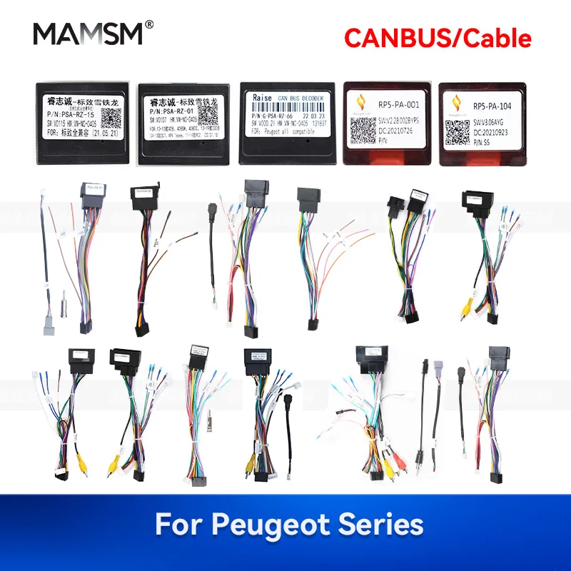 MAMSM For PEUGEOT 407/508/308/2008/3008/607/CITROEN C2/ Wiring Harness CANBUS Decoder Box Cable Adapter Coneder Car radio