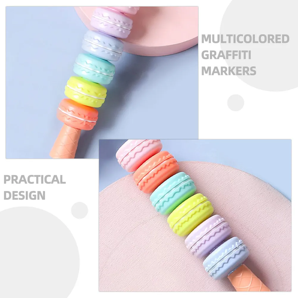 Graffiti Markers Pen For Office Desk Stationery High School Student Multicolored Highlighter Pens Small Leakproof