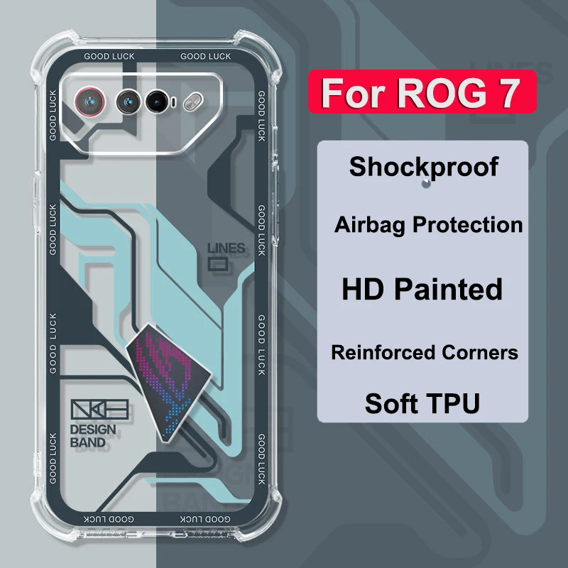 For Asus ROG 8 Pro Reinforced Corners Soft TPU Shockproof Airbag Case For Asus Zenfone 11 Ultra Cover For Asus ROG 3 5 5S 6 7 8