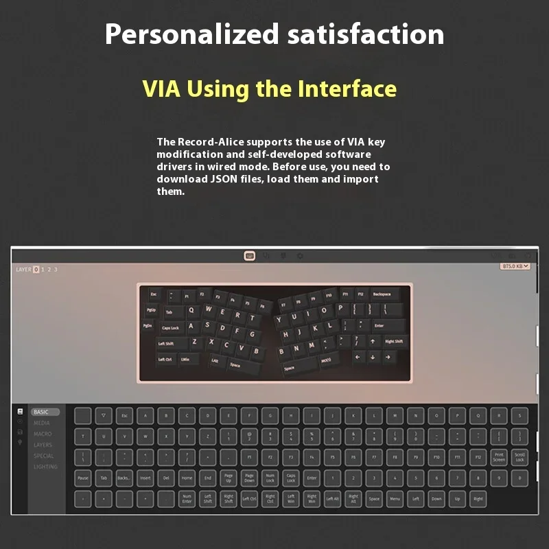 Imagem -05 - Weikav-alice Kit Teclado Mecânico Liga de Alumínio Rgb Gaming Record Três Modos Personalizado para Win Escritório Presentes