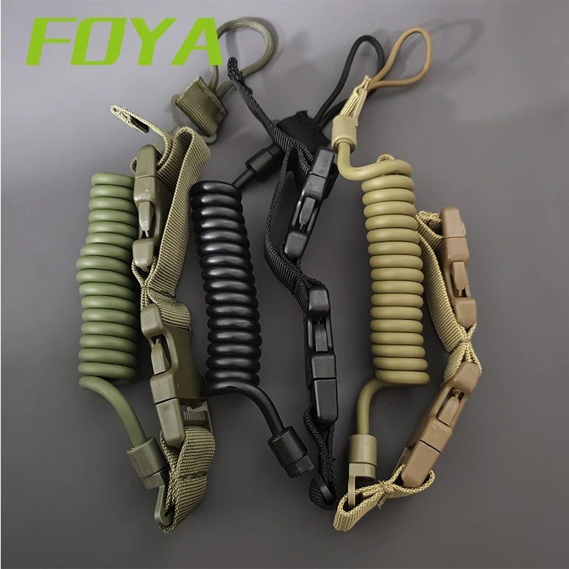 

Tactical Lanyard Multi-purpose Spring Lanyard Pistol Secure Lanyard Rifle Sling Strap Shooting Hunting Gun Accessories