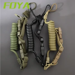 Tactical Lanyard Multi-purpose Spring Lanyard Pistol Secure Lanyard Rifle Sling Strap Shooting Hunting Gun Accessories