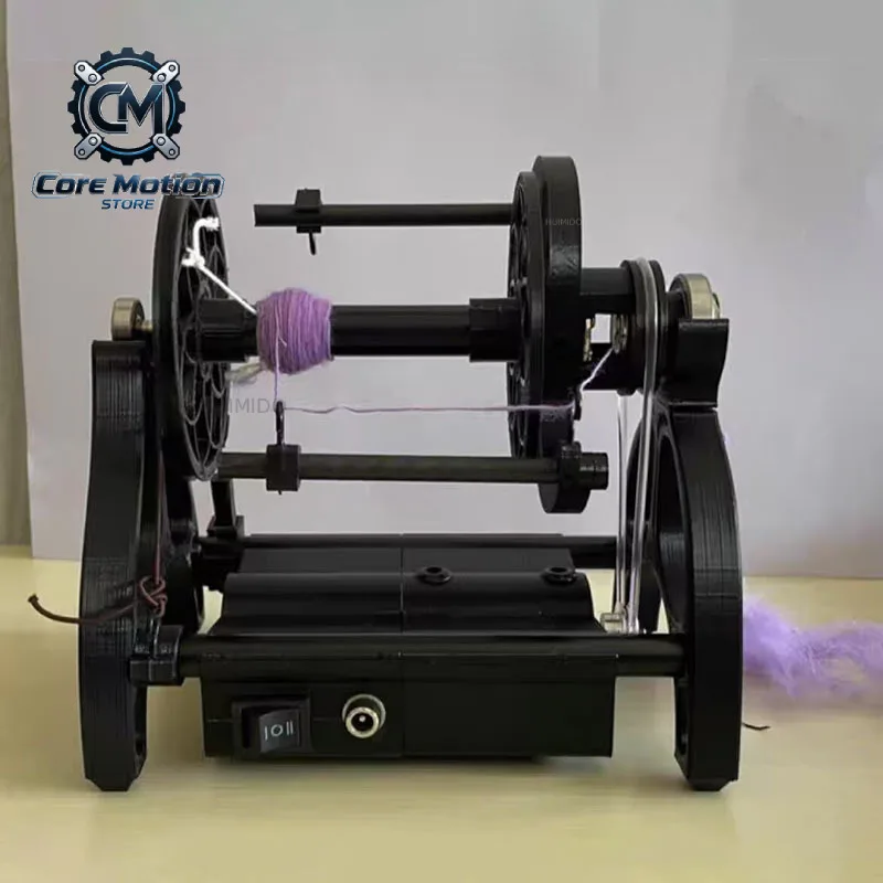 12V adjustable speed display mini electric spinning wheel, wool fiber cotton yarn twist
