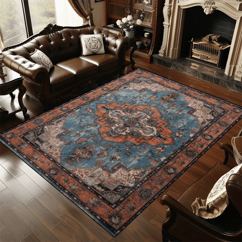 Retro Persian Carpets for Living Room Decoration Home Rugs for Bedroom Classic Persia Floor Mats Soft Non-slip Entrance Door Mat