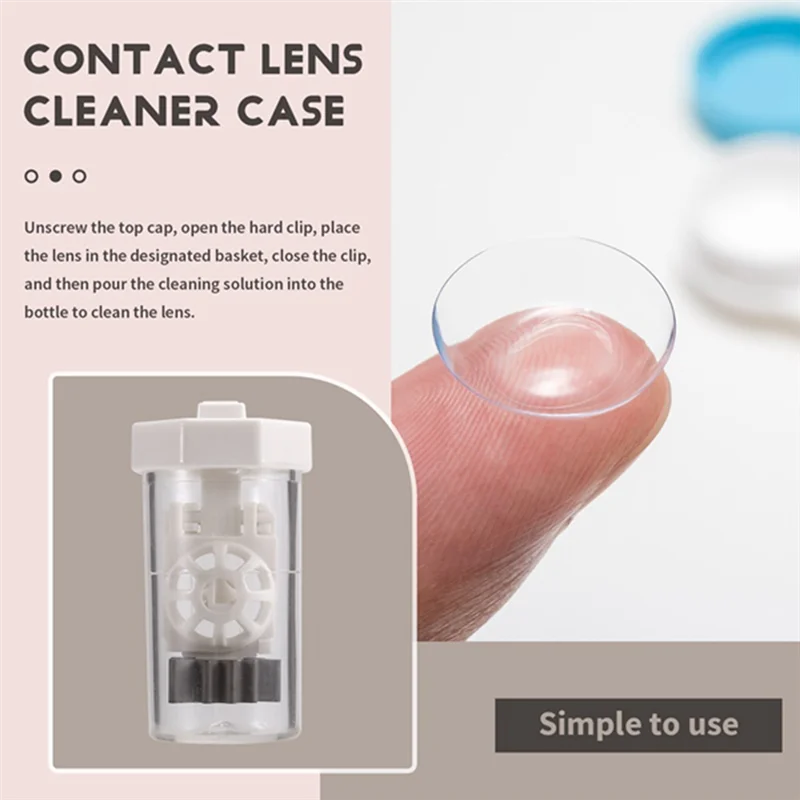 

ABHB-4 Pieces Hydrogen Peroxide Eye Scleral Contact Lens Stiff Clip Portable Travel Washer Machine