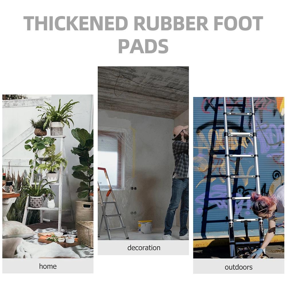 

2pcs Ladder Stabilizers Foot Protectors Leg Covers Rubber Feet Anti Slip Retractable Thickened Pads For Aluminum Fiberglass