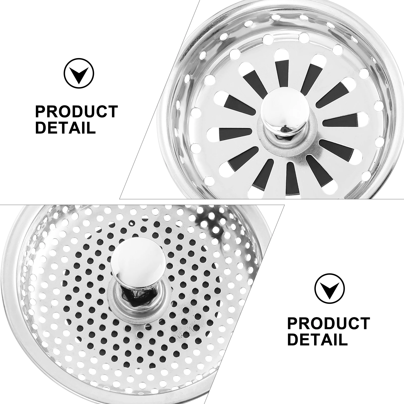 

2 Pcs Bath Plug Covers Filter Shower Drain Hair Stopper Filters Suit for Bathroom Stainless Steel