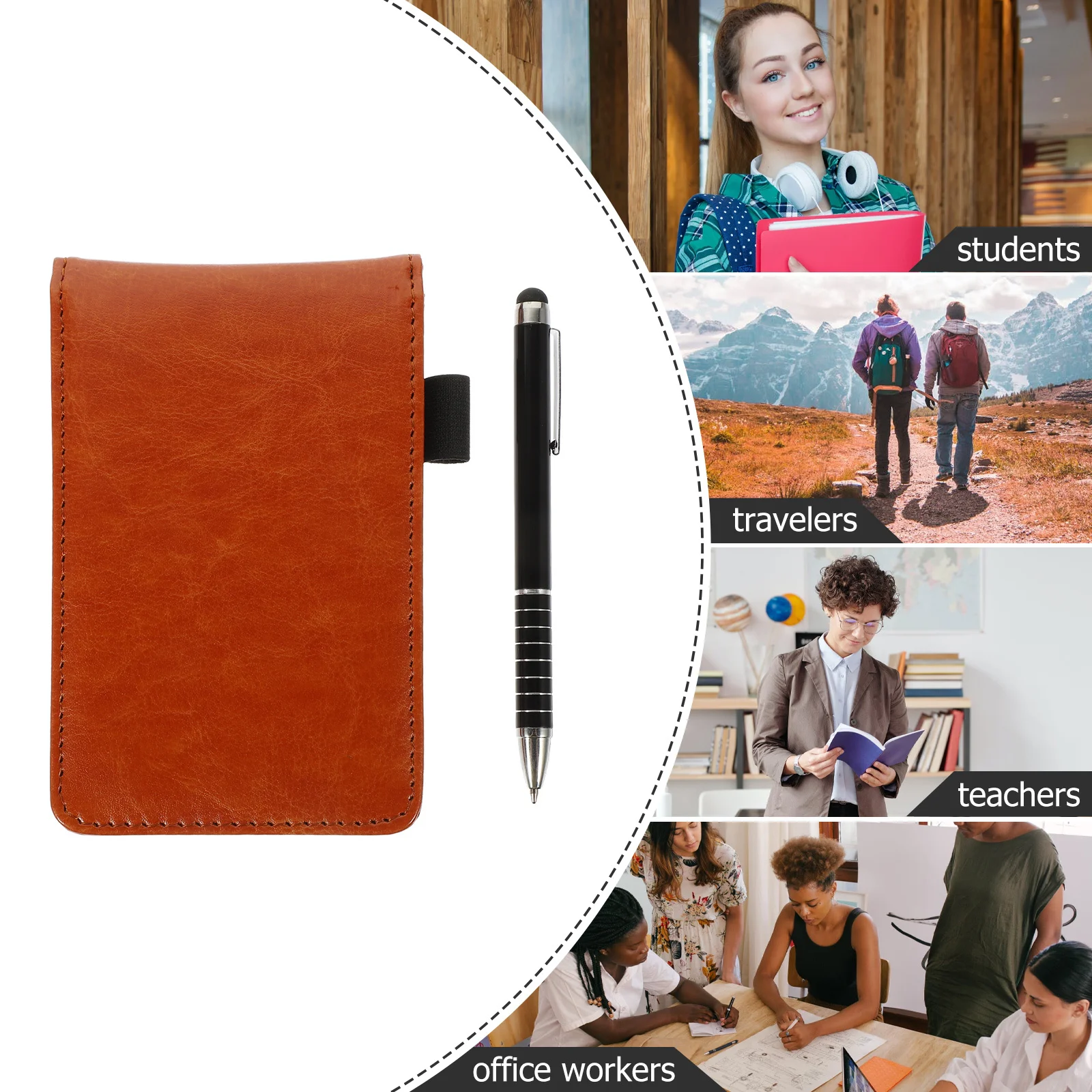 

Set Metal Pen Note Pad Convenient Office Memo Pad Notepad Household Small Notebook Business Travel Work Accessory