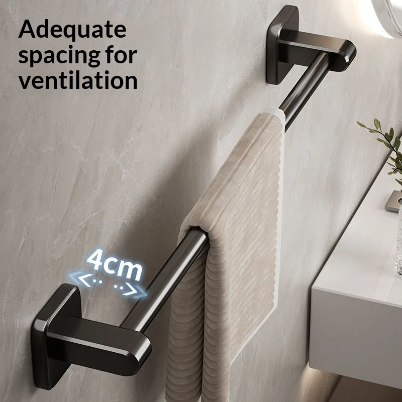 Porte-serviettes mural sans perçage multifonctionnel avec rangement pour chaussons pour salle de bain, douche et toilettes