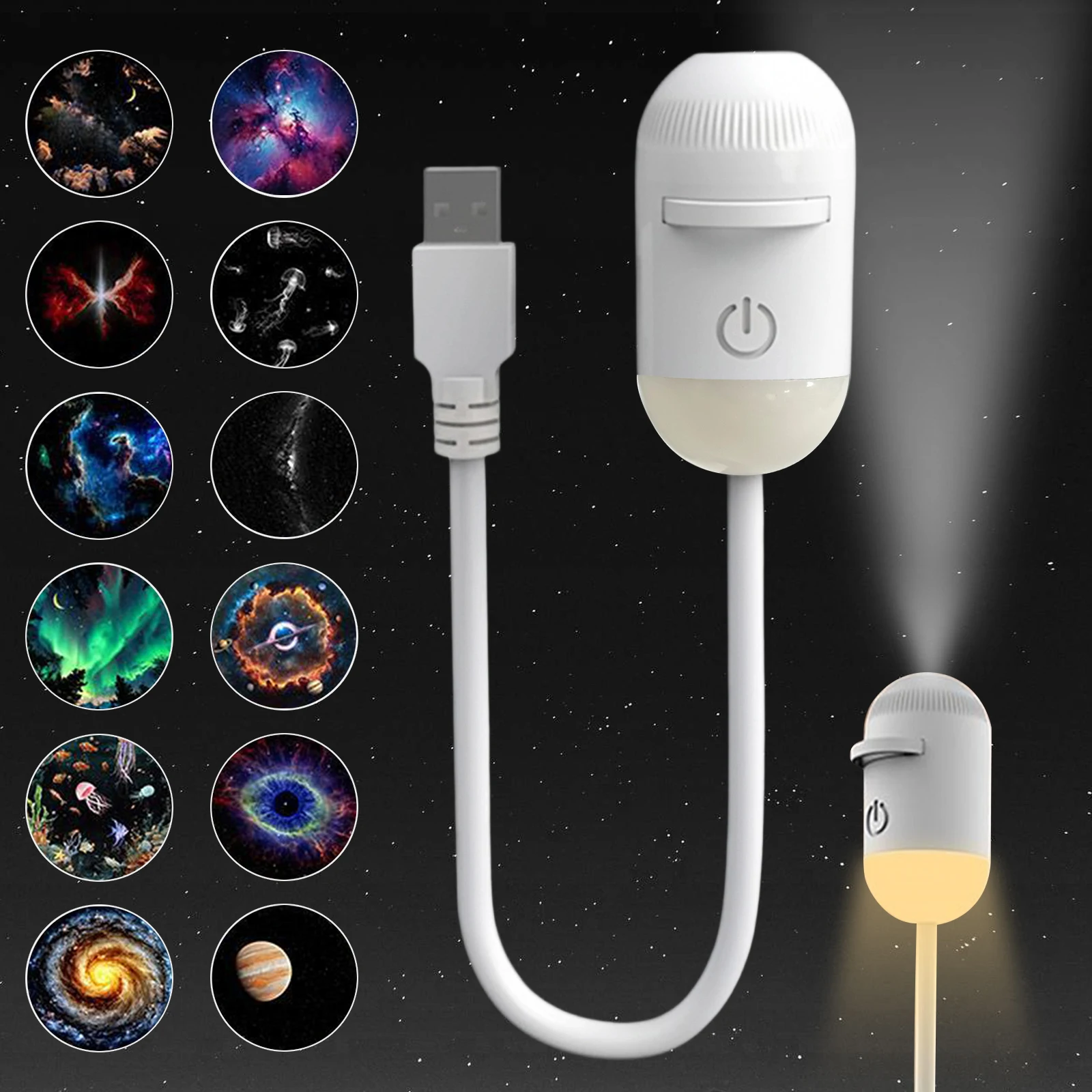 2-in-1 Galaxy Projector Night Light with 3-24 Slides Starry Sky Night Light Projector Ceiling Wall Projection Lamp for Bedroom view 4