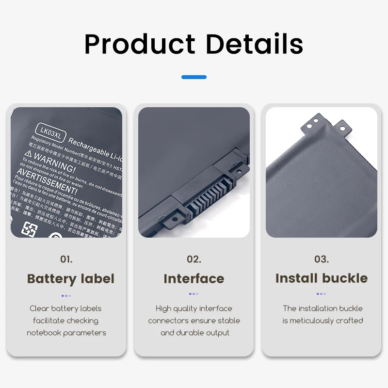 LK03XL Laptop Battery For HP envy 15 x360 15-bp 15-cn TPN-W127 W128 W129 W132 HSTNN-LB7U HSTNN-UB7I HSTNN-IB8M LB8J