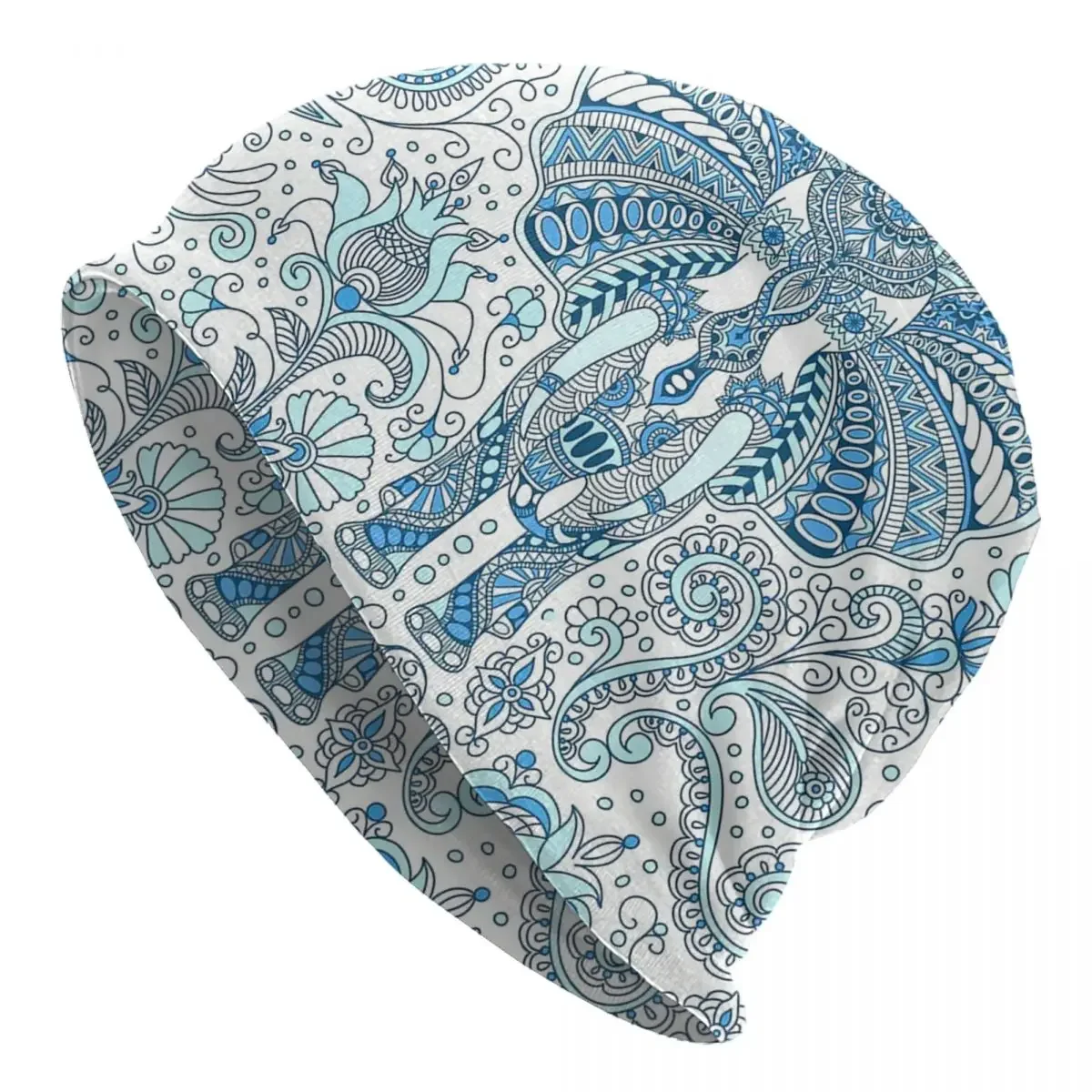 Indian Elephant Mandala Skullies Beanies Hats Bohemian Boho Hip Hop Men Women Outdoor Caps Warm Dual-use Bonnet Knit Hat