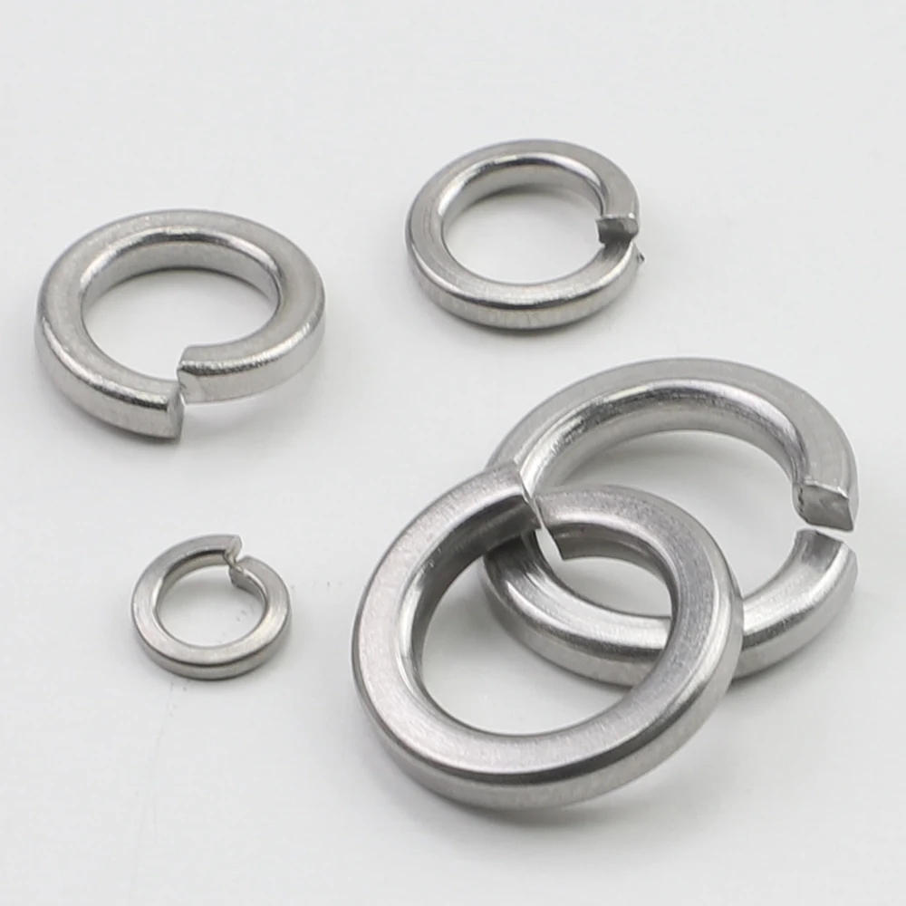 Spring Lock Washer 304 Stainless Steel US Standard 2# 4# 6# 8# 10# 12# 1/4 5/16 3/8 7/16 1/2 9/16 7/8 Split Lock Elastic Gasket