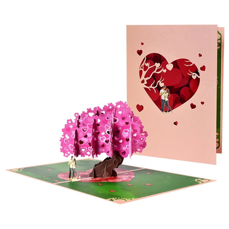 

Valentine's Day Up Card, 3D Greeting Card For Valentines Day, Wedding, Anniversary, Engagement, For Man Woman B Durable-POS