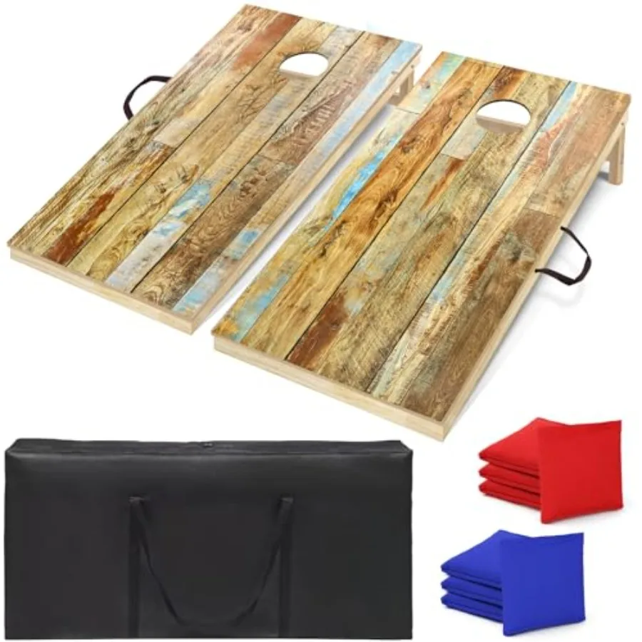 

Cornhole Board Set 2 Regulation 4'x2' Cornhole Boards with 8 Cornhole Bags and Carrying Case Corn Hole Games for Adults Outdoor