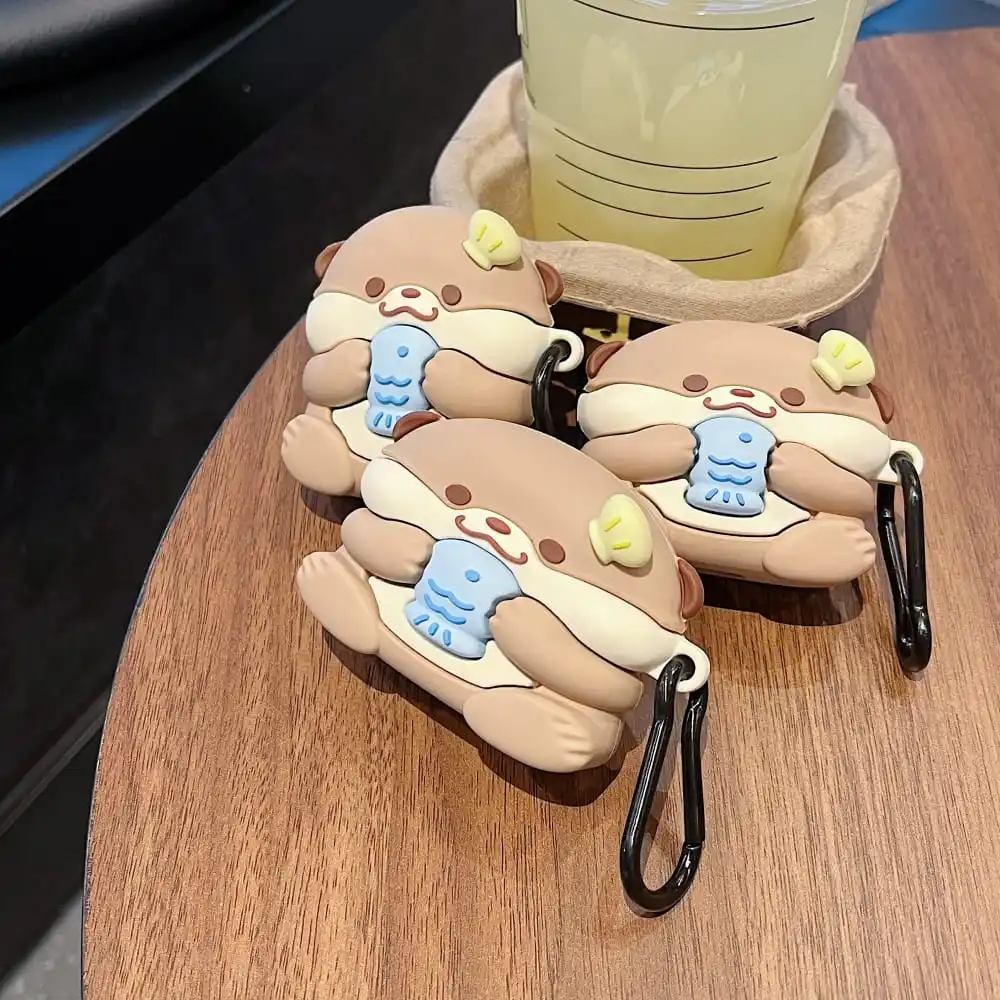 3D Милые Мультяшные Otters защитный чехол для наушников для AirPods 1 2 3 Pro 2rd, мягкий силиконовый защитный чехол с защитой от падения