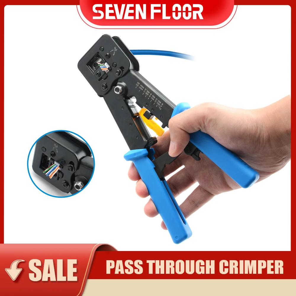 RJ45 crimper hand network tools pliers RJ12 cat5 cat6 8p8c Cable Stripper pressing clamp tongs clip multi function