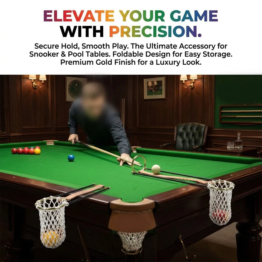 cue-track-net-for-snooker-and-pool-tables-66mm-inner-ring-foldable-design-leather-straps-iron-frame-1500g-heavy-base