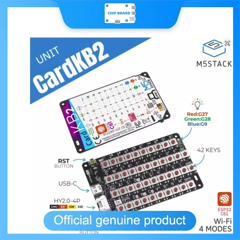 

Клавиатура M5Stack CardKB2 ESP32-C61, 42 клавиши, мини, WiFi6 BLE, I2C UART ESP-NOW, USB-C, RGB LED, портативный контроллер