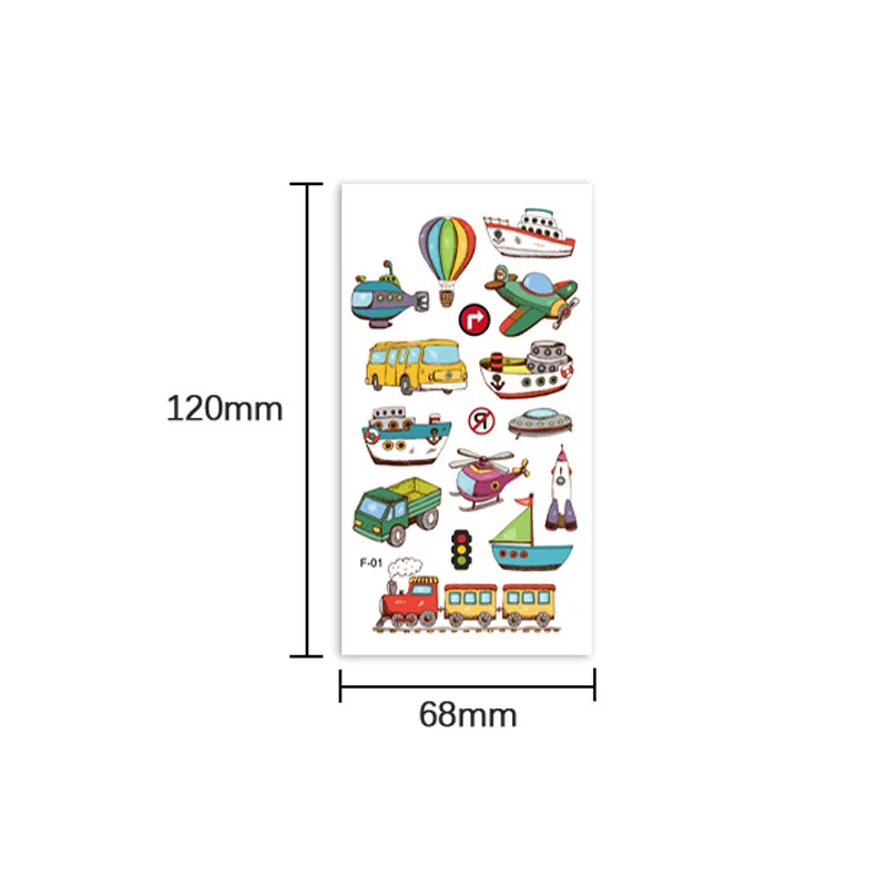 10 Pcs/Set Children Cute Cartoon Transport Tattoo Stickers for Kids Engineering Vehicle Cars Fake Temporary Tattoo Boys Gift