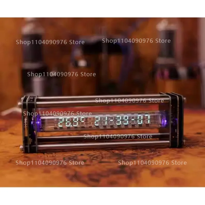 Glow VFD Fluorescent Tube Iv27 Clock Iv18 Transparent Cyberpunk Retro Technology Table Set for Esports Desktop