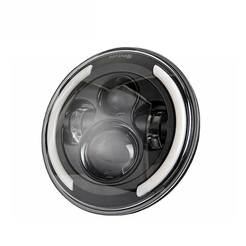 

7inch Harley Headlight Motorcycle Modified Lens Aperture Car LED Headlight Wrangler Headlight 4-Bead Semi-Circular