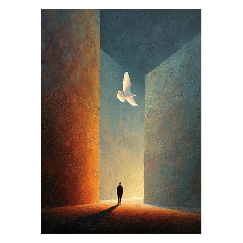 Unique Design Modern Pure Hand Drawn Abstract Oil Painting Big Door Freedom Gate Wall Art Hanging Mural For Living Room Entrance